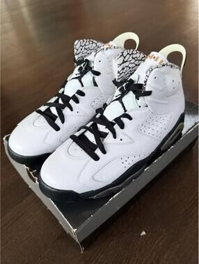 2010 NIKE AIR JORDAN VI 6 PREMIUM MOTORSPORTS WHITE BLACK 395866-101 Size 9.5 DS